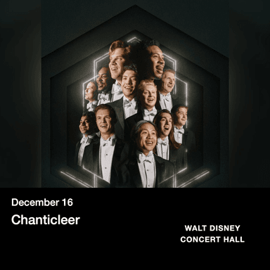 Poster for Chanticleer at the Walt Disney Concert Hall.