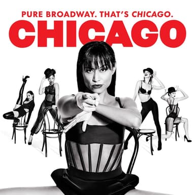 Poster of Chicago on Broadway in New York.