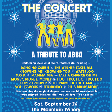 Poster of The Concert: A Tribute to ABBA in Saratoga.