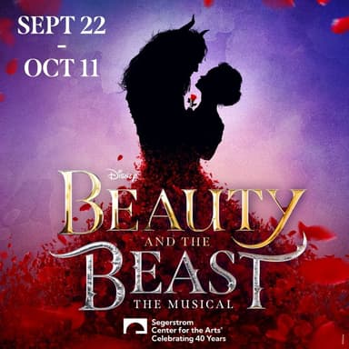 Poster of Disney's Beauty and the Beast in Costa Mesa.